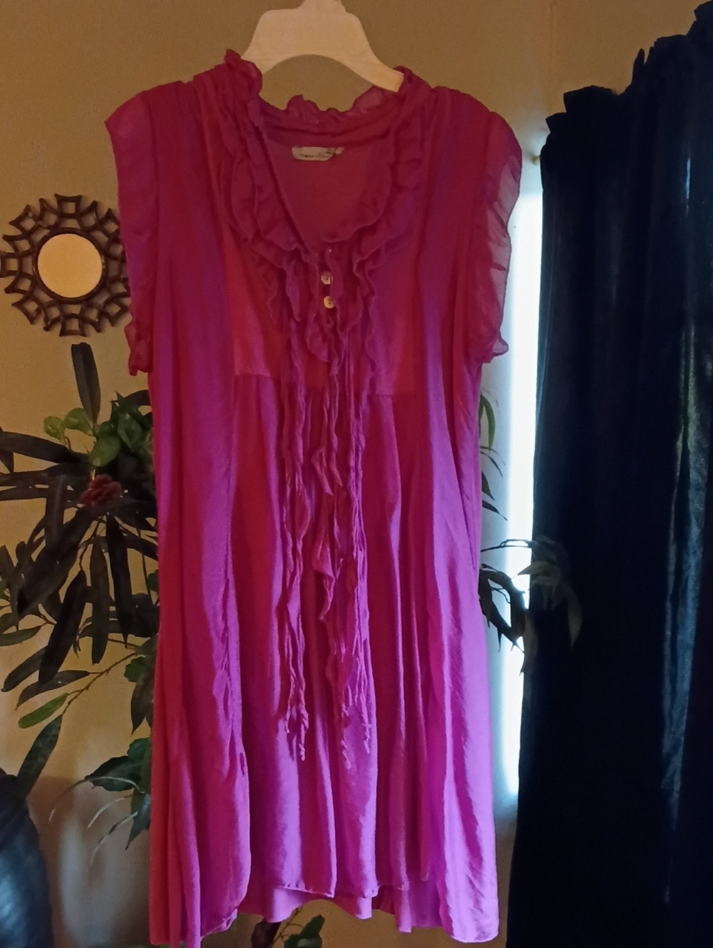 Made In Italy Women’s Ruffled Sleeveless Dress - Pink Size Medium